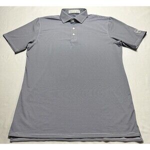 Holderness Bourne Golf Perkins Polo Tailored Fit Navy White Striped UPM LOGO